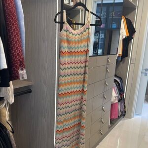 Red and Orange Spaghetti Strap Sundress Maxi